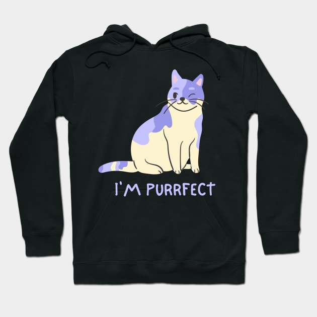 I'm purrfect | Cute cat that blinks Hoodie by gronly